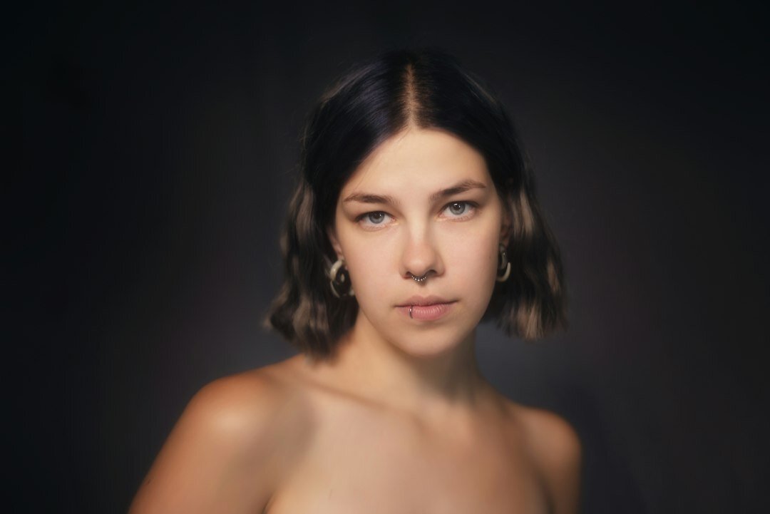 Studio portrait of a German woman in her 30s, sociologist