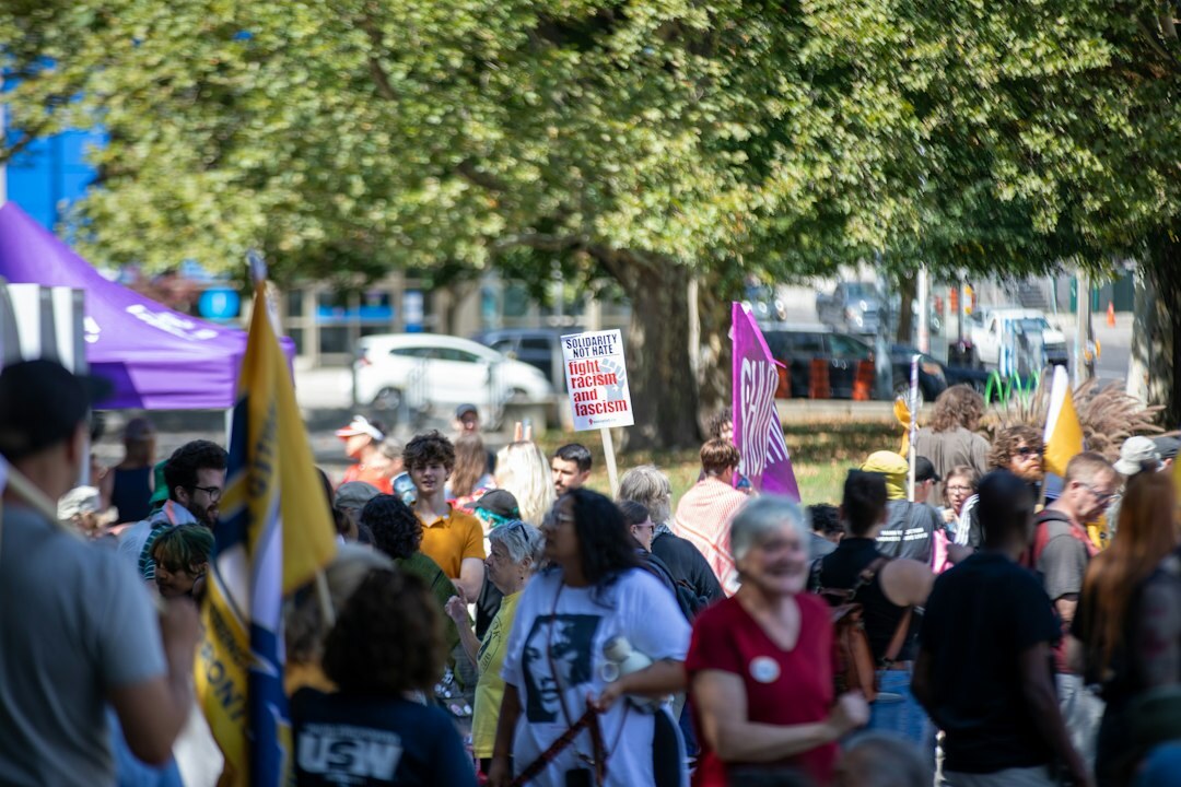 crowd at political rally