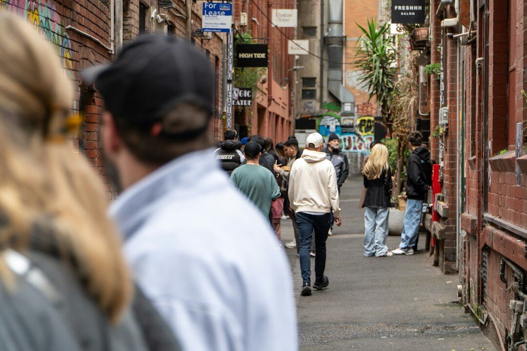 diverse population group in city