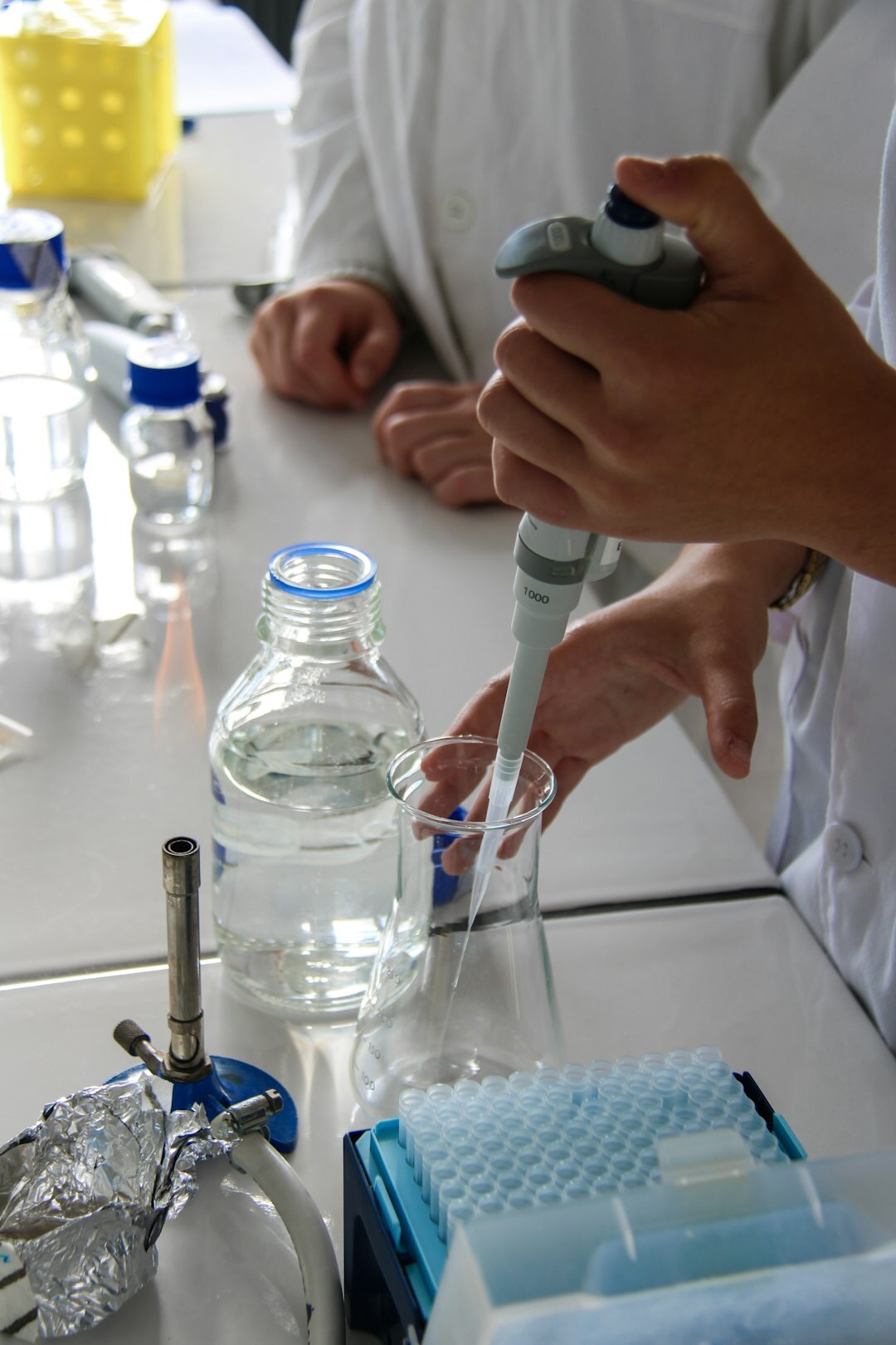 Team of researchers discussing findings around a table