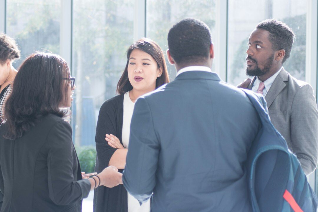 diverse people in discussion